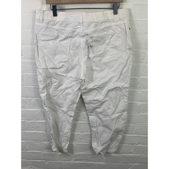 Talbots Women's High-Rise Perfect Crop Pant Stretch Cotton White Size 14 Petite - Picture 2 of 5